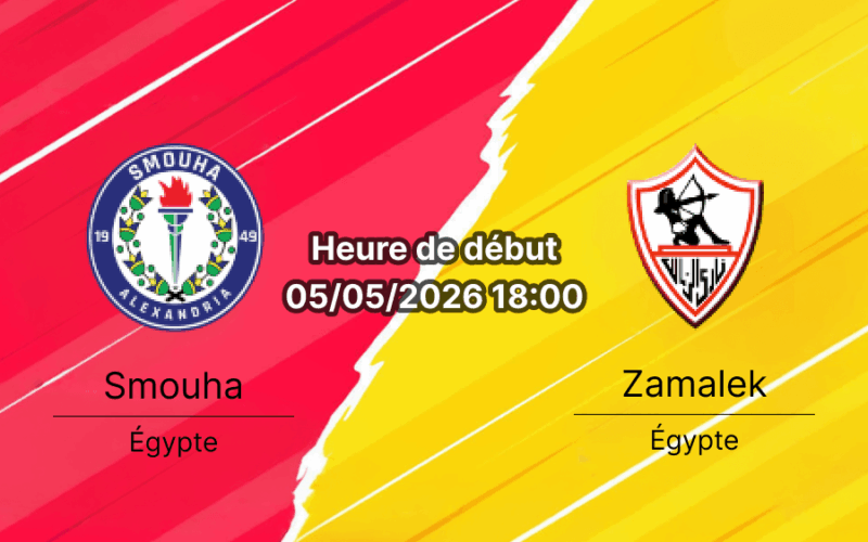 Pronostic Smouha SC vs Zamalek SC – Egyptian Premier League 30e journée 5 mai 2026 – Analyse H2H xG et cotes de paris – bookmakers-rdc.com