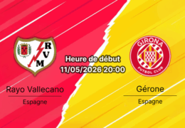Pronostic Rayo Vallecano Gérone – Campo de Vallecas Madrid, La Liga journée 35, 11 mai 2026