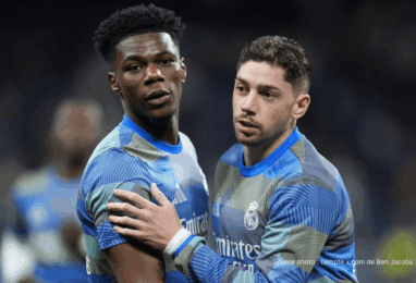 Aurélien Tchouaméni et Federico Valverde lors d'une séance d'entraînement du Real Madrid à Valdebebas — altercation avant le Clásico Barcelone Real Madrid 10 mai 2026