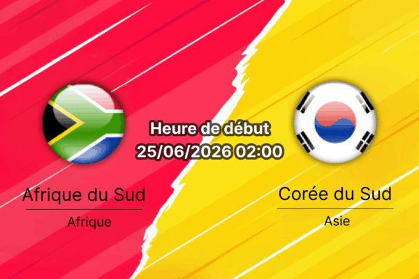 Pronostic Afrique du Sud Corée du Sud — Estadio BBVA Monterrey, Coupe du Monde 2026 Groupe A, 25 juin 2026
