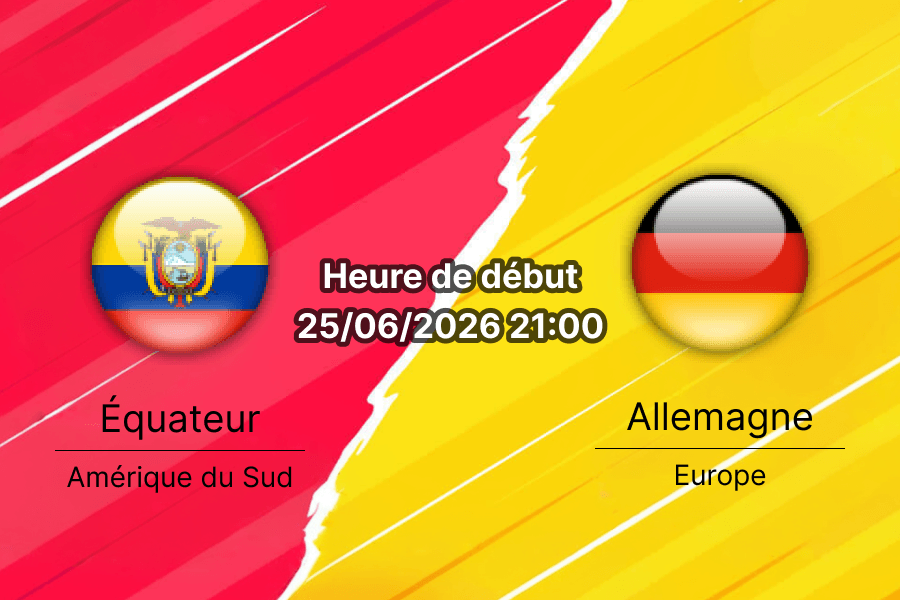 Pronostic Équateur Allemagne – MetLife Stadium East Rutherford, Coupe du Monde 2026 Groupe E, 25 juin 2026