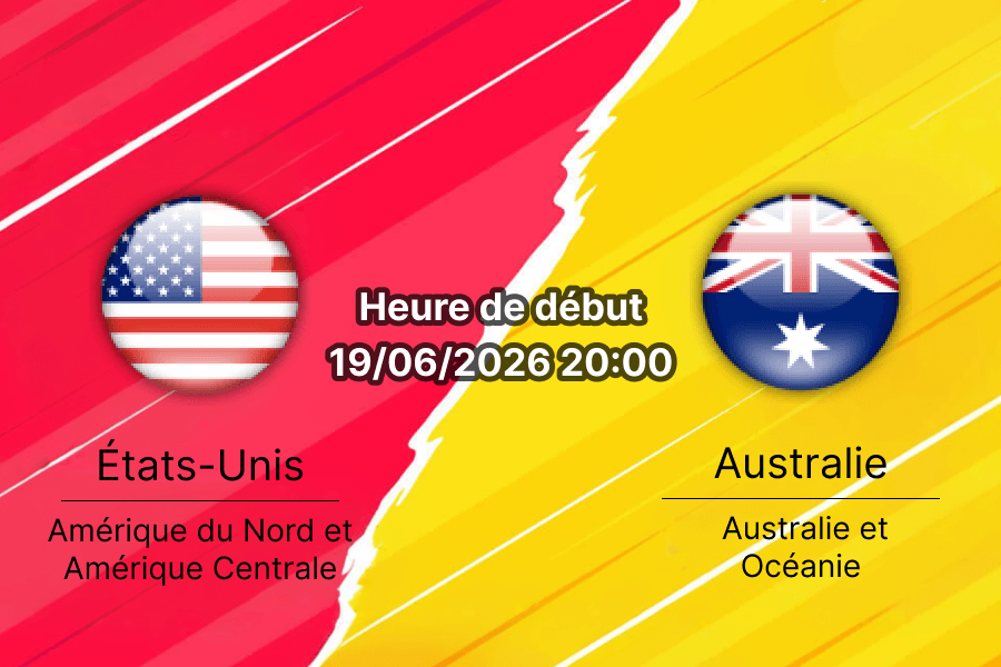 Pronostic États-Unis Australie – Seattle Stadium, Coupe du Monde 2026 Groupe D, 19 juin 2026, coup d'envoi 20h00