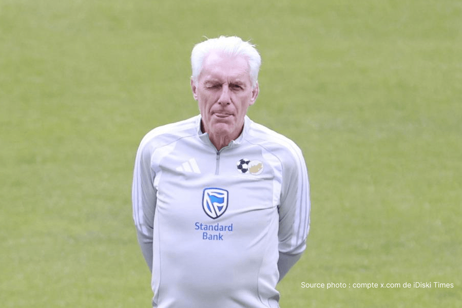 Hugo Broos entraîneur Afrique du Sud en conférence de presse avant Bafana Bafana Mexique 11 juin 2026 – Coupe du Monde Groupe A Estadio Azteca
