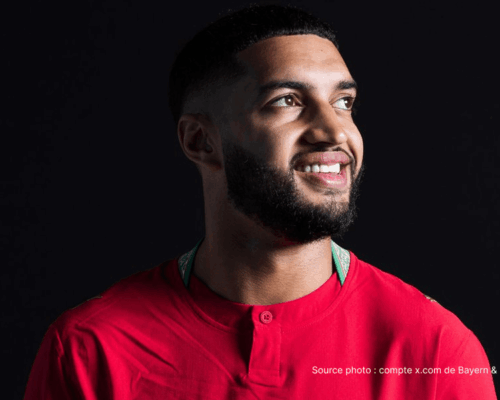 Ismael Saibari célèbre son lob lors de Maroc Brésil 1-1 le 14 juin 2026 au MetLife Stadium – Coupe du monde 2026 groupe C