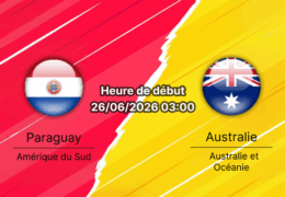 Pronostic Paraguay Australie – Levi's Stadium de Santa Clara, Coupe du Monde 2026, Groupe D, 3e journée, 26 juin 2026
