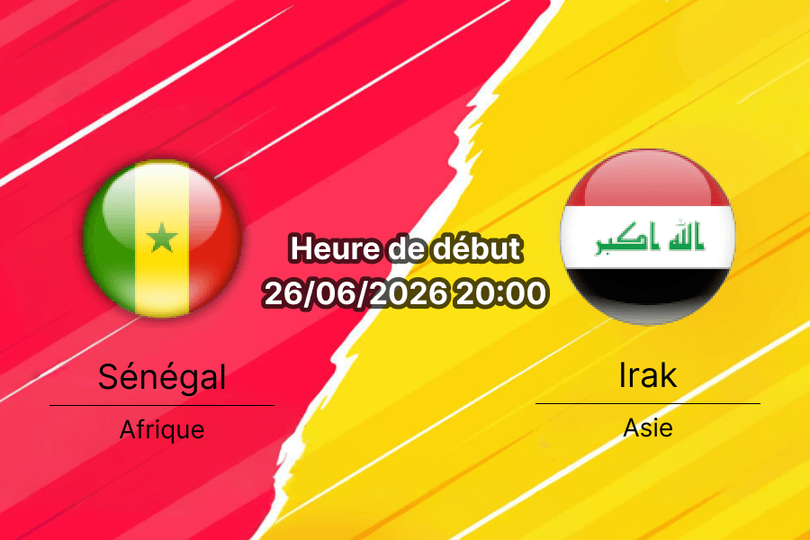 Pronostic Sénégal Irak — BMO Field Toronto, Groupe I de la Coupe du Monde FIFA 2026, journée 3 du 26 juin 2026