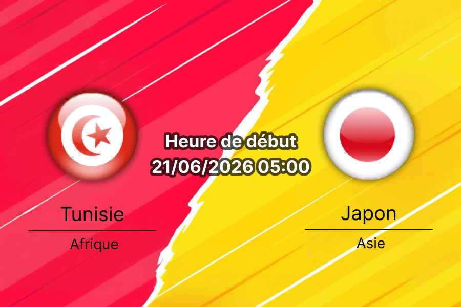 Pronostic Tunisie Japon – Estadio BBVA Monterrey, Groupe F Coupe du Monde 2026, 21 juin 2026