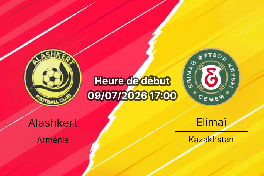 Pronostic Alashkert Elimai – Stade FFA Academy d'Erevan, Ligue Conférence UEFA 1er tour de qualification 9 juillet 2026