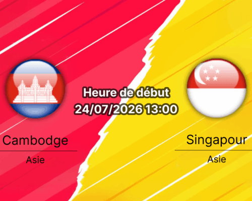 Pronostic Cambodge Singapour – Stade Morodok Techo Phnom Penh, ASEAN Hyundai Cup 2026 Phase de groupes Groupe A 24 juillet 2026