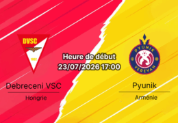 Pronostic Debreceni VSC Pyunik – Nagyerdei Stadion Debrecen Hongrie, Ligue Conférence UEFA 2026-27 2ème tour de qualification 1ère manche 23 juillet 2026