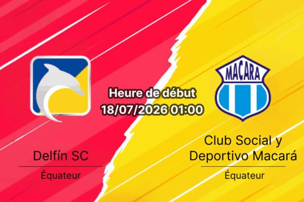 Pronostic Delfín SC Macará – Estadio Jocay Manta Équateur, Liga Pro Serie A jornada 20 18 juillet 2026
