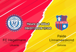 Pronostic Hegelmann Paide Linnameeskond – National Football Academy de Kaunas, Ligue Conférence UEFA qualification 9 juillet 2026