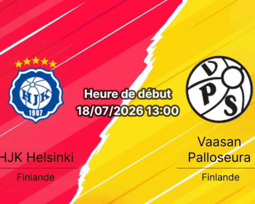 Pronostic HJK Vaasan Palloseura – Bolt Arena Helsinki, Veikkausliiga Finland Round 16 18 juillet 2026