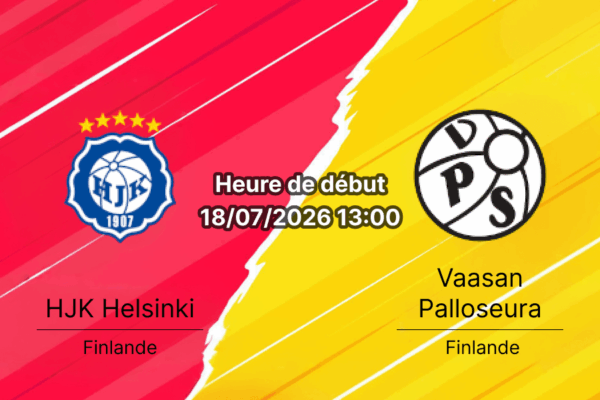 Pronostic HJK Vaasan Palloseura – Bolt Arena Helsinki, Veikkausliiga Finland Round 16 18 juillet 2026