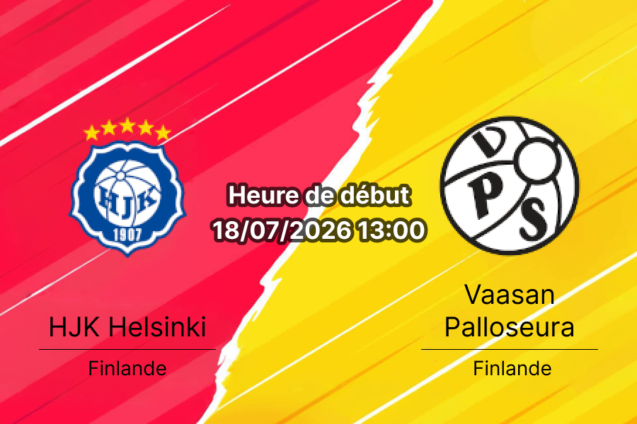 Pronostic HJK Vaasan Palloseura – Bolt Arena Helsinki, Veikkausliiga Finland Round 16 18 juillet 2026