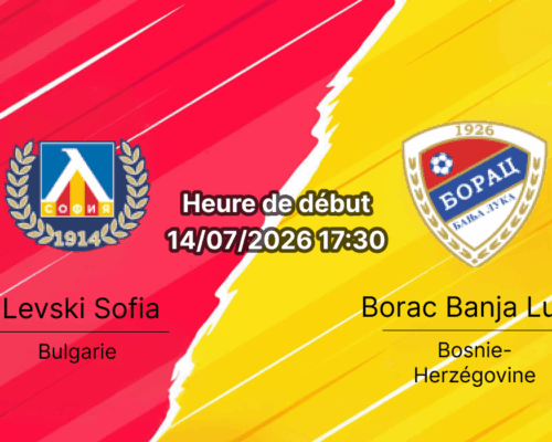 Pronostic Levski Sofia Borac Banja Luka – Vivacom Arena Sofia, Ligue des champions UEFA 14 juillet 2026