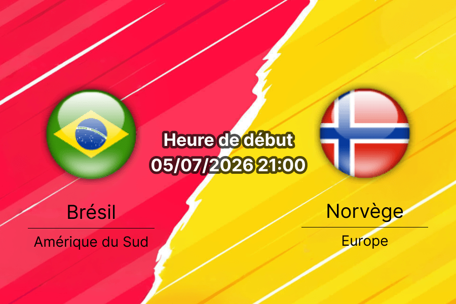 Pronostic Brésil Norvège – MetLife Stadium East Rutherford, 8e de finale Coupe du Monde 2026, 5 juillet