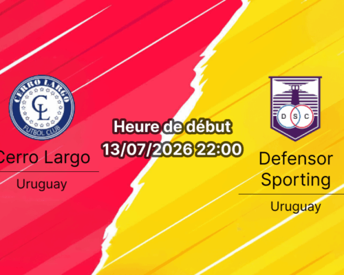 Pronostic Cerro Largo Defensor Sporting – Stade Antonio Eleuterio Ubilla Melo, Uruguay Primera Division 13 juillet 2026