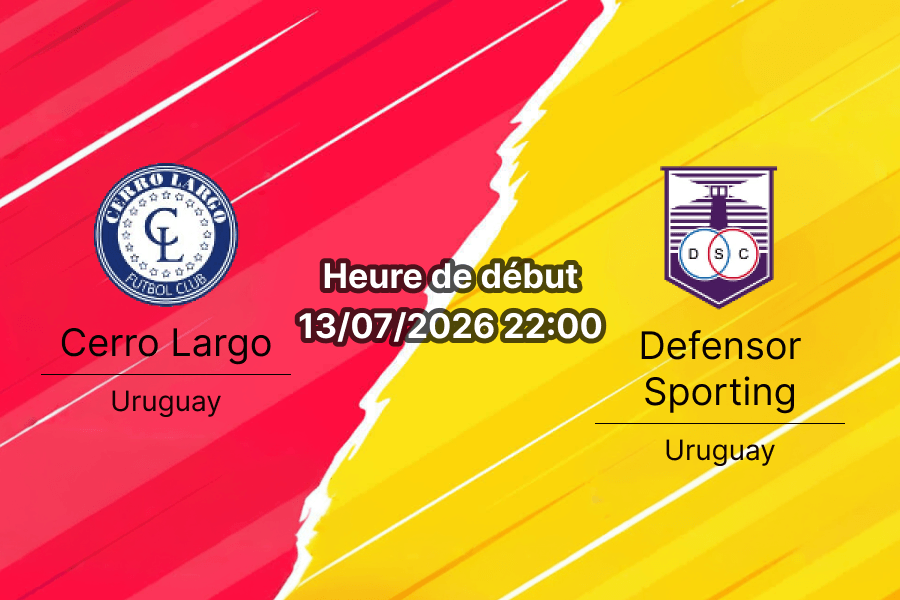 Pronostic Cerro Largo Defensor Sporting – Stade Antonio Eleuterio Ubilla Melo, Uruguay Primera Division 13 juillet 2026