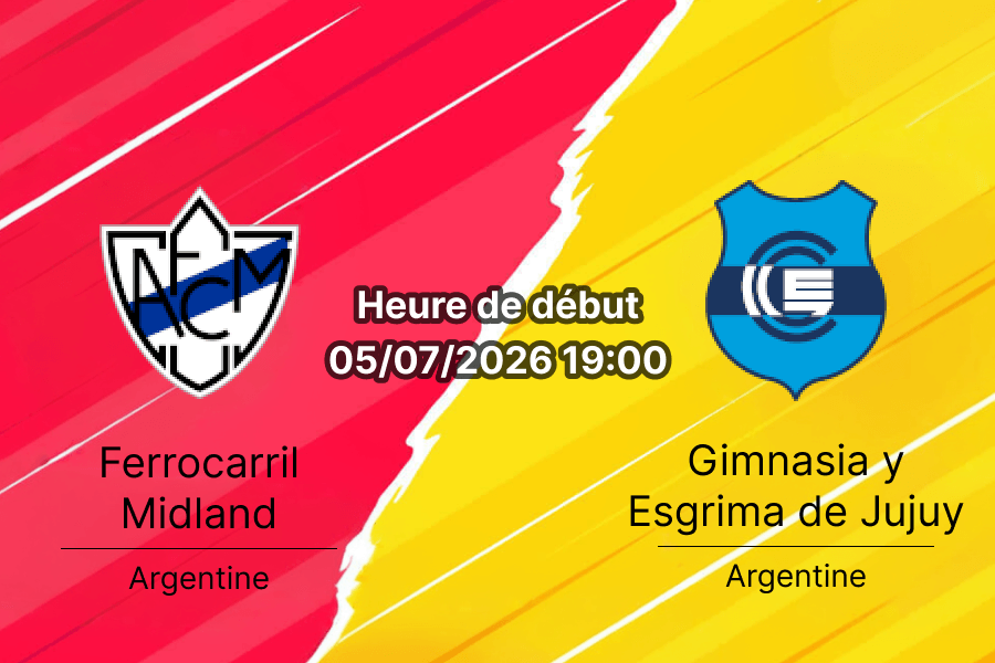 Pronostic Midland Gimnasia Jujuy – Estadio Ciudad de Libertad Buenos Aires, Primera Nacional 5 juillet 2026