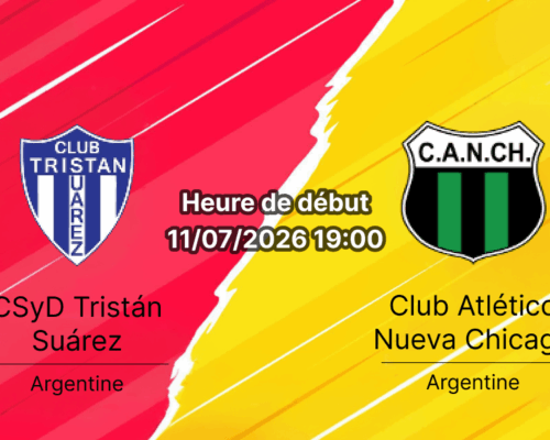 Pronostic Tristán Suárez Nueva Chicago – Estadio 20 de Octubre Ezeiza, Primera B Nacional 2026, 11 juillet