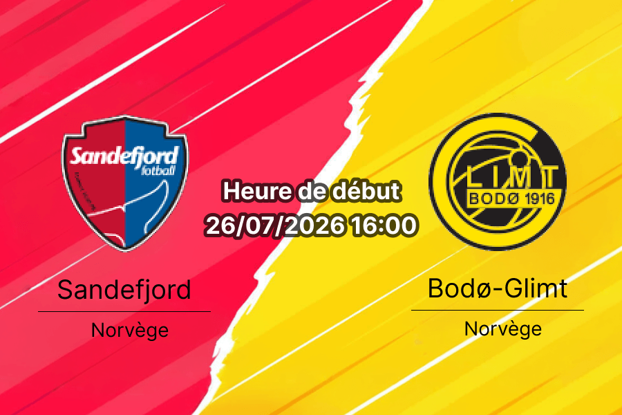 Pronostic Sandefjord Bodø-Glimt – Sandefjord Fotball Stadion, Eliteserien Tour 15 26 juillet 2026