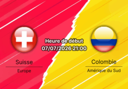 Pronostic Suisse Colombie – BC Place Vancouver, Coupe du monde 2026, 8e de finale 7 juillet