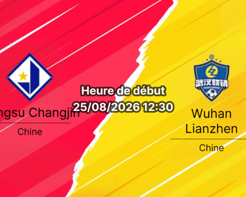 Pronostic Jiangsu Changjin Wuhan Lianzhen – Olympic Sports Centre de Changzhou, Chinese Champions League 2026