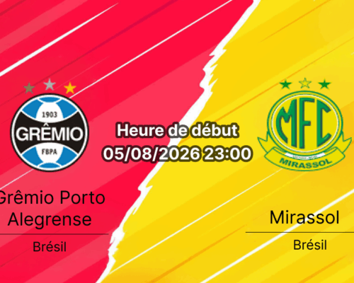 Pronostic Grêmio Mirassol – Arena do Grêmio Porto Alegre, Copa do Brasil oitavas retour, 5 août 2026