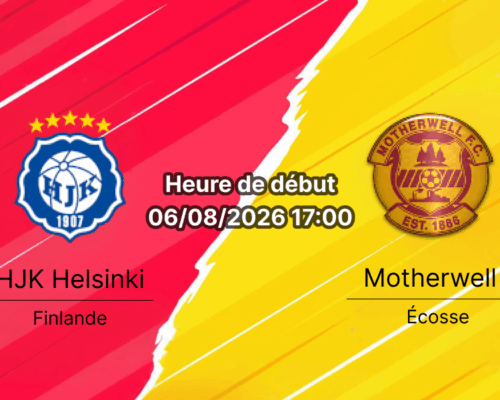 Pronostic HJK Helsinki Motherwell FC – Bolt Arena Helsinki, Conference League 3e tour qualification, 6 août 2026