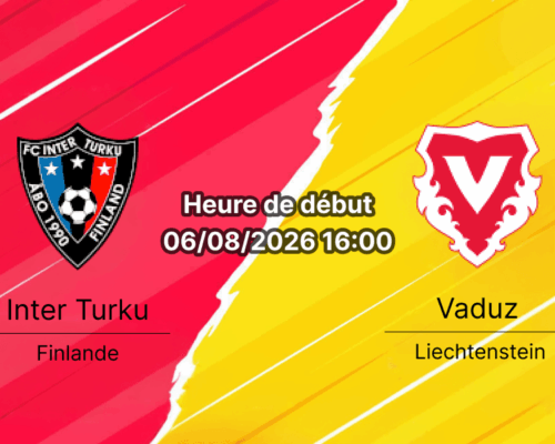 Pronostic Inter Turku Vaduz – Veritas Stadium Turku, Conference League 3e tour qualification, 6 août 2026