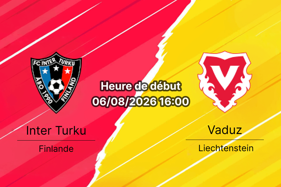 Pronostic Inter Turku Vaduz – Veritas Stadium Turku, Conference League 3e tour qualification, 6 août 2026