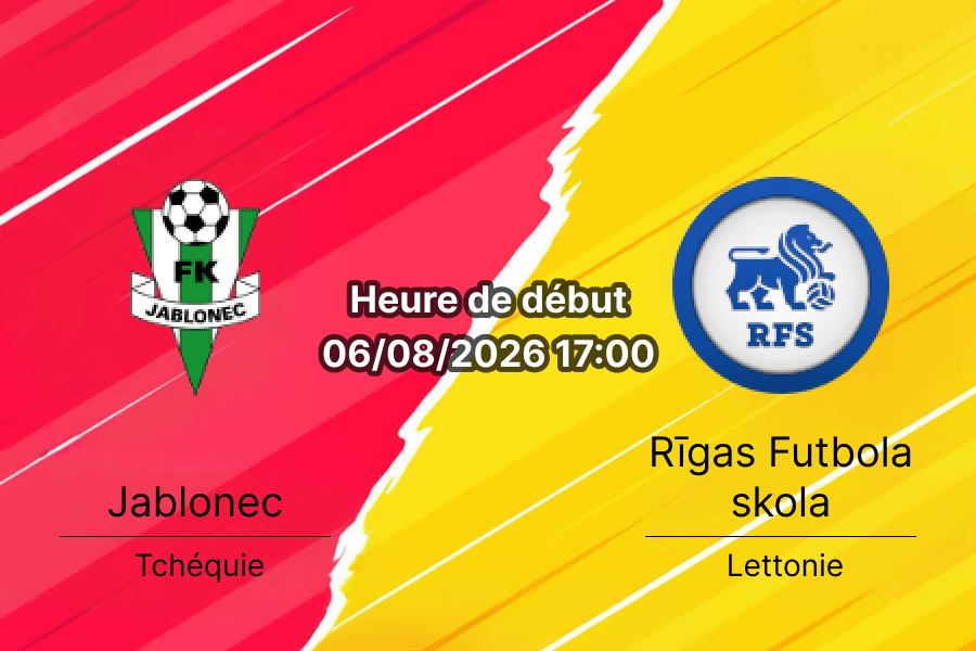 Pronostic Jablonec Rigas Futbola skola – Stadion Střelnice, Conference League 3e tour qualification, 6 août 2026