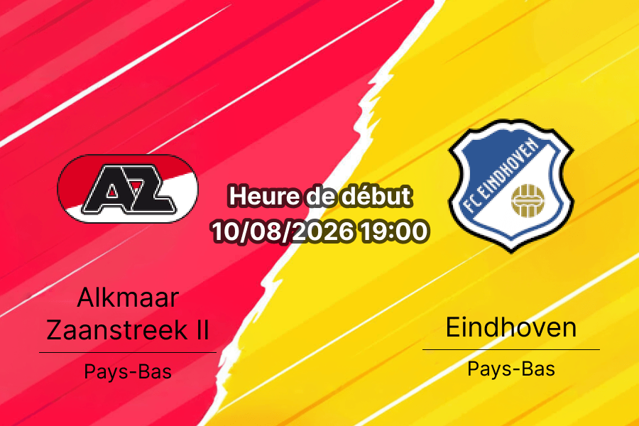 Pronostic Jong AZ FC Eindhoven – AFAS Training Complex Wijdewormer, Eerste Divisie Tour 1, 10 août 2026