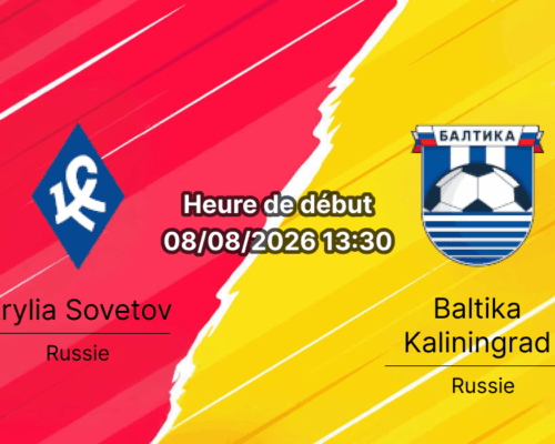 Pronostic Krylia Sovetov Baltika Kaliningrad – Samara Arena, Premier Liga russe Round 3, 8 août 2026