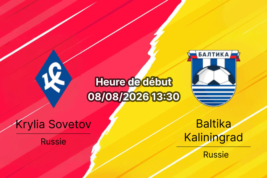 Pronostic Krylia Sovetov Baltika Kaliningrad – Samara Arena, Premier Liga russe Round 3, 8 août 2026