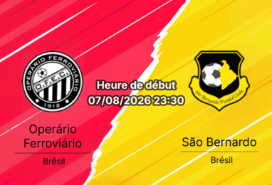Pronostic Operário Ferroviário São Bernardo – Germano Kruger Ponta Grossa, Série B Rodada 21, 7 août 2026