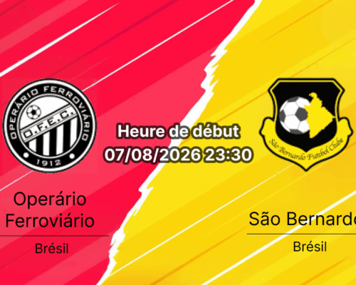 Pronostic Operário Ferroviário São Bernardo – Germano Kruger Ponta Grossa, Série B Rodada 21, 7 août 2026