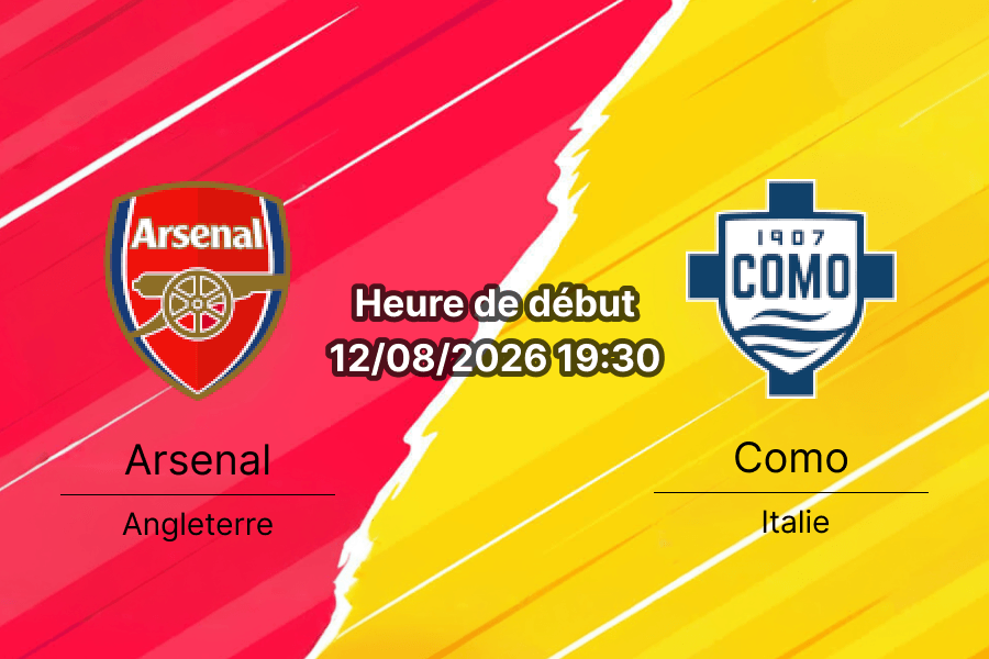 Pronostic Arsenal Como – Emirates Stadium, match amical 12 août 2026