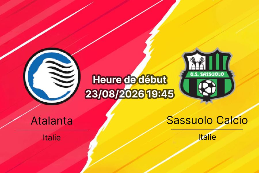 Pronostic Atalanta Sassuolo – New Balance Arena Bergame, Serie A journée 1, 23 août 2026