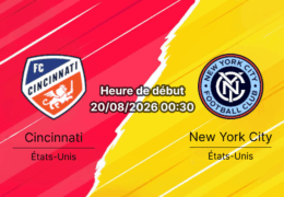 Pronostic Cincinnati NYCFC – TQL Stadium Cincinnati, MLS 20 août 2026
