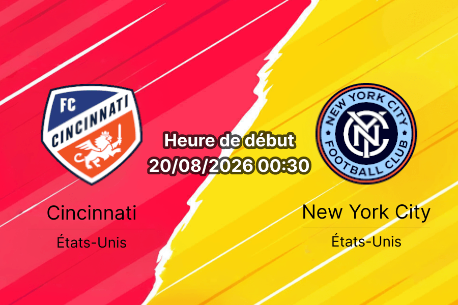 Pronostic Cincinnati NYCFC – TQL Stadium Cincinnati, MLS 20 août 2026