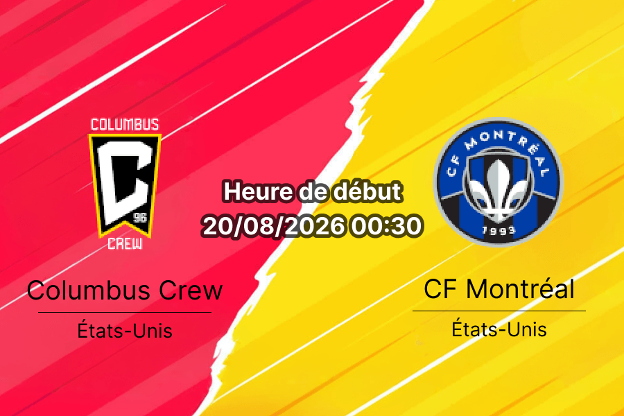 Pronostic Columbus Crew CF Montréal – Lower.com Field Columbus, MLS 20 août 2026
