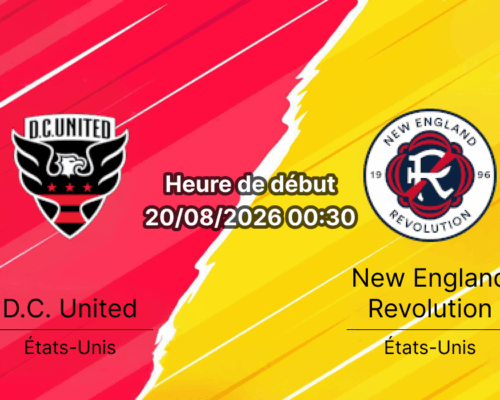 Pronostic DC United New England Revolution – Audi Field Washington, MLS 20 août 2026