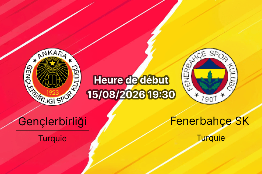 Pronostic Gençlerbirliği Fenerbahçe – Eryaman Stadium Ankara, Süper Lig 15 août 2026