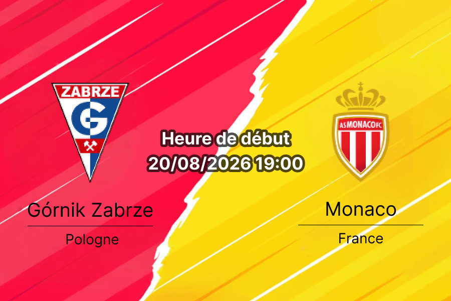 Pronostic Górnik Zabrze Monaco – Ernest Pohl Stadium Zabrze, Conference League 20 août 2026