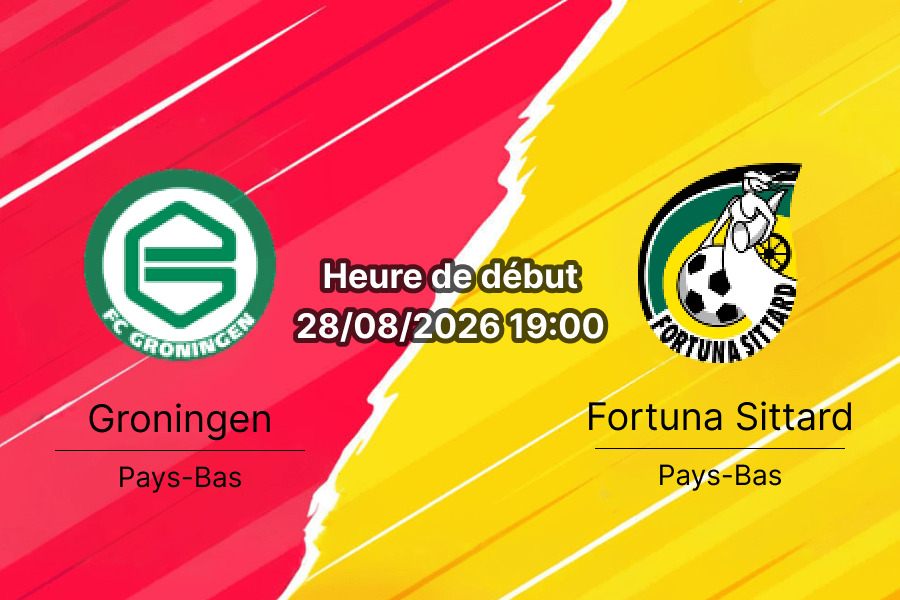 Pronostic Groningen Fortuna Sittard – Euroborg Groningen, Eredivisie journée 4, 28 août 2026