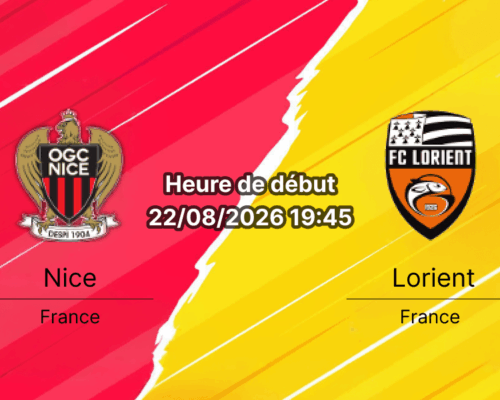 Pronostic Nice Lorient – Allianz Riviera, Ligue 1 McDonald's journée 1, 22 août 2026