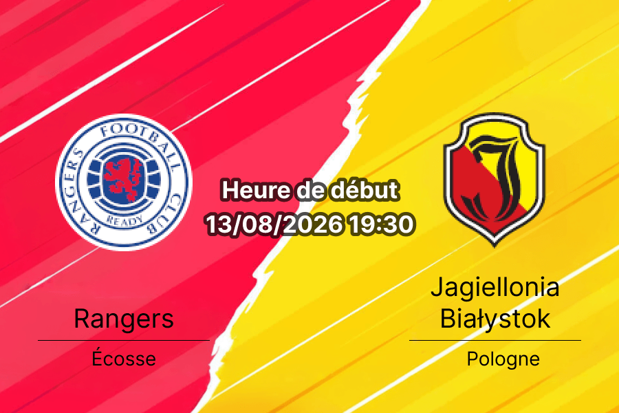 Pronostic Rangers Jagiellonia – Ibrox Stadium Glasgow, Europa League 3e tour 13 août 2026