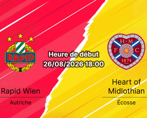 Pronostic Rapid Vienne Hearts – Allianz Stadion, Conference League playoff retour 26 août 2026
